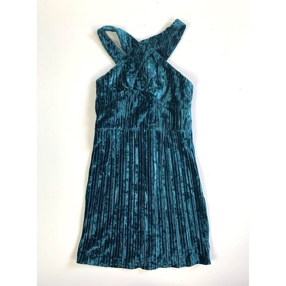Revolve NBD XXS Abriel Mini Dress Velvet Teal NEW - Picture 2 of 6